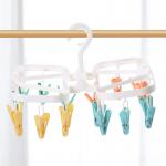 24 Clamps Folding Clothes Hanger Clips Hold Socks Underwear Bra Windproof for sale