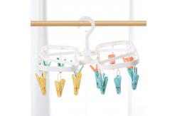 China 24 Clamps Folding Clothes Hanger Clips Hold Socks Underwear Bra Windproof supplier