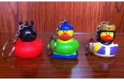 China Various Mini Keychains Duck Toy , LED Character Rubber Duck Keychains Ring supplier