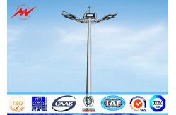 China 20 Meter Raising Lowering High Mast Pole , Steel Wire Cables Stadium Light Pole supplier