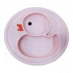 Non Slip Yellow Duck Silicone Divided Plate Toddler Plates