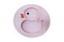 China Non Slip Yellow Duck Silicone Divided Plate Toddler Plates supplier