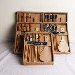 5 Pairs Beech Wooden Chopstick Set , washable Reusable Wood Chopsticks With Box for sale
