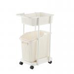 Stackable 72cm 2 Tier Plastic Laundry Hamper With Wheels for sale