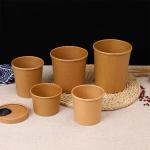 Disposable Paper Bowls With Lids Soup Serving Paper Cup PE Coating Salad Paper Bowl For Hot Cold Food Soup for sale