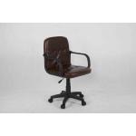 Dark Brown Leather Office Chair , Middle Back Executive Computer Chair With Nylon Armrest for sale