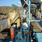Diesel Engine 200m3/H Gold Dredging Machine With Chain Bucket Dredger