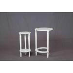 White Nesting Soild Wooden Sofa End Tables MDF For Saving Space Balcony