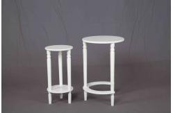 China White Nesting Soild Wooden Sofa End Tables MDF For Saving Space Balcony supplier