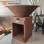 Corten Steel Garden BBQ Outdoor Cooking Grills Antique Fire Pit 31.5 for sale