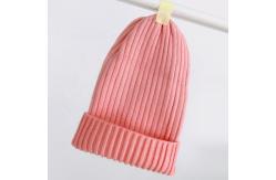 China Autumn Winter Custom Logo Baby Beanie Hat Rib Fashion Fitted Knitting Baby Hat supplier