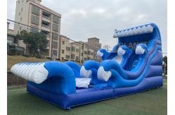 China 0.55mm PVC Backyard 15ft Inflatable Water Slides With Pool supplier