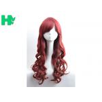 White Women 26'' Long Wavy Synthetic Hair Wigs Body Wave Side Part With Bangs for sale