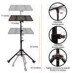 Movable Adjustable Book Laptop Floor Standing Tablet Stand With Wheels