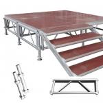 Adjustable Portable Stage Platform Modular System Square Red Finish Aluminum Alloy Stage for sale