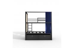 China Multifunction Hotel Steel Bunk Beds With Curtain And Storage Locker supplier