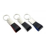 Sector PU Leather Key Chains Debossing Logo Zinc Alloy Key Holder for sale