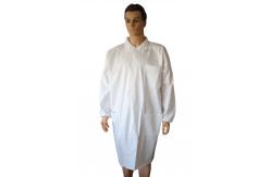 China Disposable Polypropylene Lab Coat with Double Collar Dust-Proof and Breathable White supplier