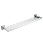 Wall Mount SUS304 Stainless Steel Bathroom Stand Satin Tempered Glass Shelf for sale