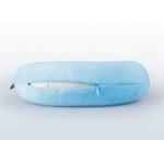Neck Rest Travel Pillow Relaxation Nap Cushion With Luxury Blue Plush Velour Cover