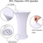 White Spandex Stretch Cocktail Table Covers 4pc 32x43 inch Round