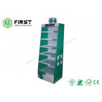 Supermarket Paper Cardboard Floor Display Stand Waterproof Glossy / Matt Lamination