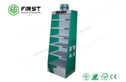 China Supermarket Paper Cardboard Floor Display Stand Waterproof Glossy / Matt Lamination supplier