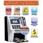 Silver Color ABS Material ATM Piggy Bank For Kids Playing And Storage for sale