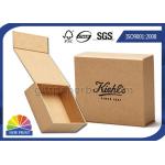 Logo Printed Brown Kraft Paper Hinged Lid Gift Box With Magnetic Closure for sale