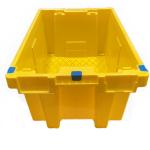 HDPE Yellow Nestable Plastic Crate Heavy Duty Stackable Moving Crates for sale