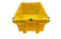 China HDPE Yellow Nestable Plastic Crate Heavy Duty Stackable Moving Crates supplier