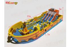 China Pirate Ship Inflatable Blow Up Bouncy Castle With Big Slides supplier