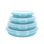 Round 350ml 540ml 800ml 1200ml Silicone Collapsible Lunch Box for sale