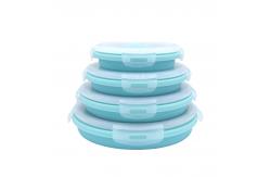 China Custom Round Collapsible Food Storage Containers Silicone Bento Lunch Box supplier