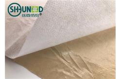 China Eco Friendly Fusible Non Woven Interlining Fabric With Yellow Adhesive Release Paper supplier