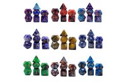 China Blue Marble Natural Resin RPG Dice Character Plays Hand Made supplier