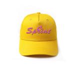 Unisex 100 % Polyester 5 Panel Baseball Cap / Yellow Sports Baseball Hat for sale