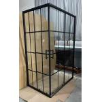 5/6mm Size Glass Square Shower Enclosures with Black Stripes Frame for Modern Bathroom for sale