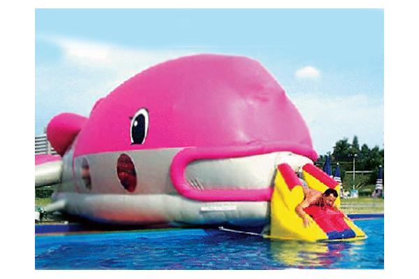 Water Floating Games, Inflatable Obstacle Course In Pink Whale Model