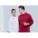 Long Sleeve Western Style Hotel Chef Uniform White Colour With Hand Roll Cuffs for sale