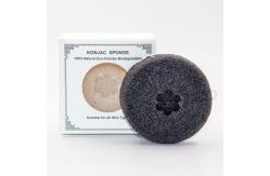 China Charcoal Round Face Sponge 100% Natural Konjac Facial Cleansing Sponge supplier