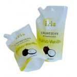 PE/PET side spout pouch packaging with bottom gusset,liquid bag for sale