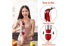 China Power Stick Blender 400W Immersion Blender Red With 600ml Mixing Beaker supplier