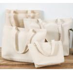 White Cotton Canvas Tote Bags With Long Shoulder Belt OEM Acceptable for sale