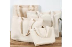 China White Cotton Canvas Tote Bags With Long Shoulder Belt OEM Acceptable supplier