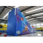 Spaceship themed inflatable high dry slide Top hot sale blue inflatable high slide