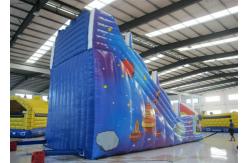 China Spaceship themed inflatable high dry slide Top hot sale blue inflatable high slide supplier