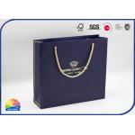 Personalized Paper Gift Bag With Ribbon Handle CMYK Custom Print Coated Paper Bags for sale