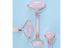 China Anti Aging Face Jade Roller Set Rose Quartz Massage Roller supplier