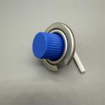 Compact plastic gas canister valve for emergency kits with child-resistant cap for sale